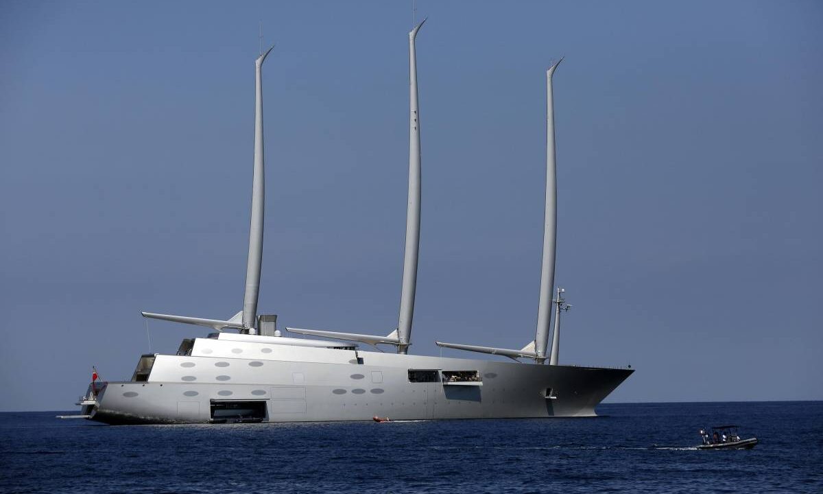 The world’s second-largest superyacht in the port of Trieste.