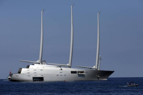 The world’s second-largest superyacht in the port of Trieste.