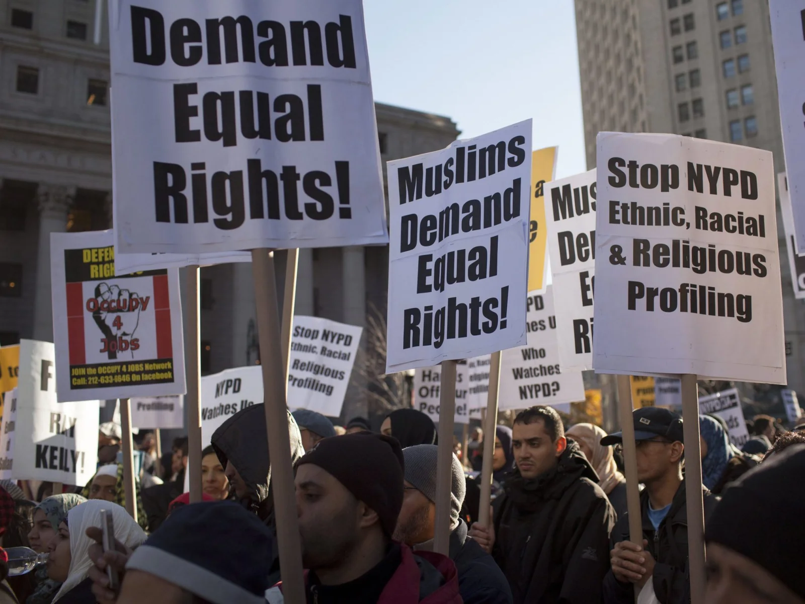 Muslim-Americans Protest NYPD and CIA Surveillance